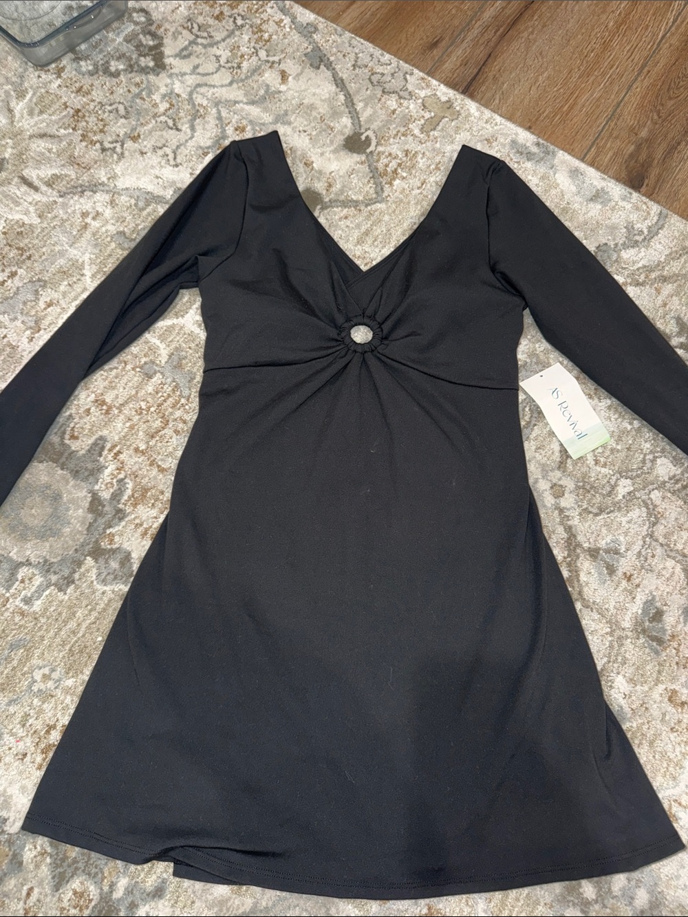 ALTERED STATE REVIVAL Black Long Sleeve Twist-Front Mini Dress - Women's
